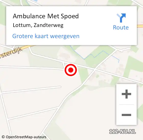 Locatie op kaart van de 112 melding: Ambulance Met Spoed Naar Lottum, Zandterweg op 9 december 2014 21:02