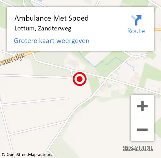 Locatie op kaart van de 112 melding: Ambulance Met Spoed Naar Lottum, Zandterweg op 9 december 2014 21:24