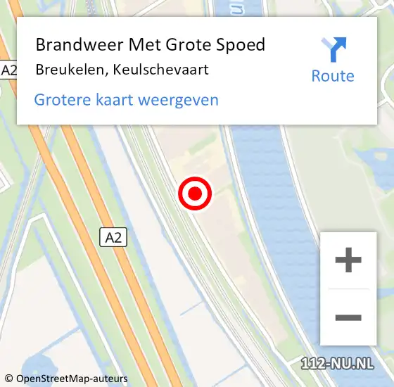 Locatie op kaart van de 112 melding: Brandweer Met Grote Spoed Naar Breukelen, Keulschevaart op 9 december 2014 21:47