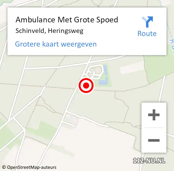 Locatie op kaart van de 112 melding: Ambulance Met Grote Spoed Naar Schinveld, Heringsweg op 9 december 2014 22:23