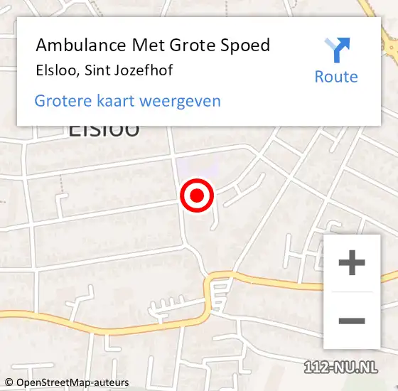 Locatie op kaart van de 112 melding: Ambulance Met Grote Spoed Naar Elsloo, Sint Jozefhof op 9 december 2014 22:54