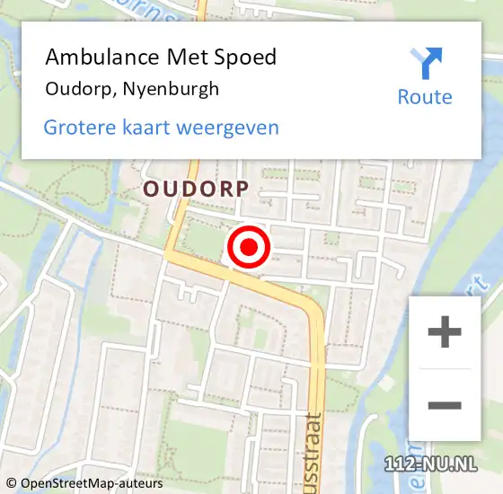 Locatie op kaart van de 112 melding: Ambulance Met Spoed Naar Oudorp, Nyenburgh op 9 december 2014 23:07