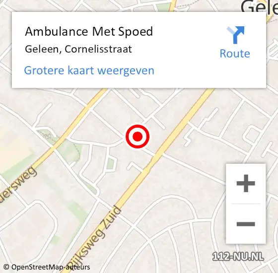 Locatie op kaart van de 112 melding: Ambulance Met Spoed Naar Geleen, Cornelisstraat op 9 december 2014 23:16