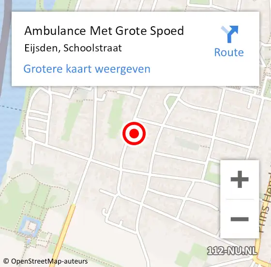 Locatie op kaart van de 112 melding: Ambulance Met Grote Spoed Naar Eijsden, Schoolstraat op 10 december 2014 01:35