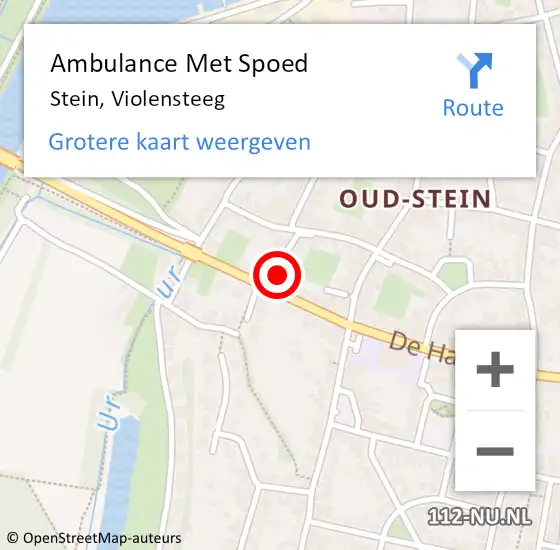 Locatie op kaart van de 112 melding: Ambulance Met Spoed Naar Stein, Violensteeg op 10 december 2014 03:03