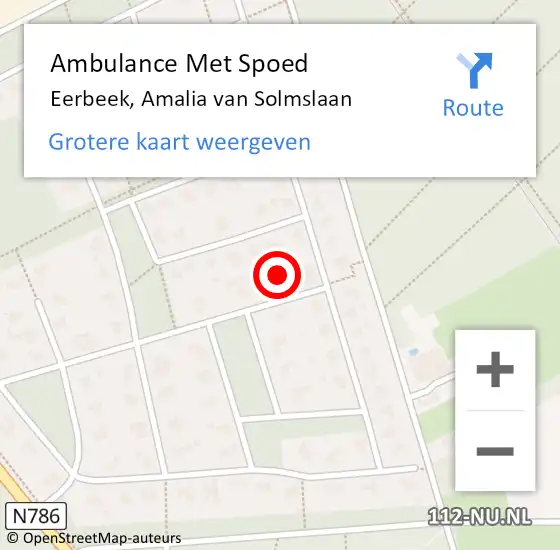 Locatie op kaart van de 112 melding: Ambulance Met Spoed Naar Eerbeek, Amalia van Solmslaan op 10 december 2014 05:26