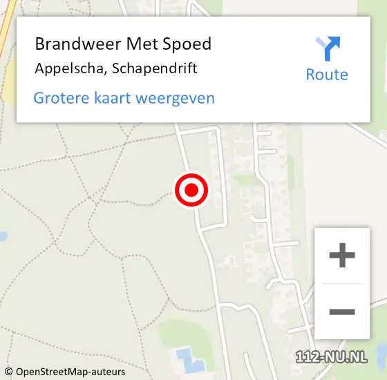 Locatie op kaart van de 112 melding: Brandweer Met Spoed Naar Appelscha, Schapendrift op 10 december 2014 07:15