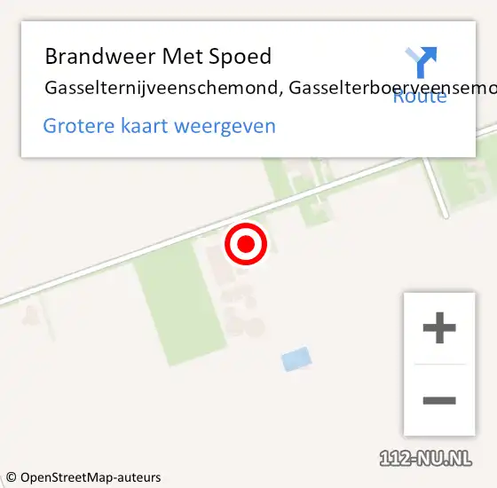 Locatie op kaart van de 112 melding: Brandweer Met Spoed Naar Gasselternijveenschemond, Gasselterboerveensemond op 10 december 2014 07:19