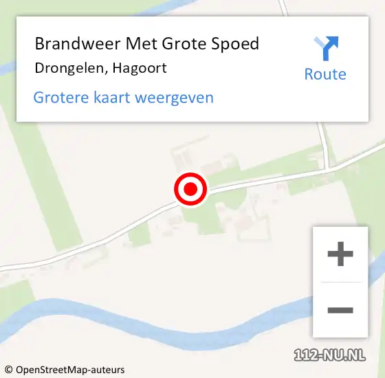 Locatie op kaart van de 112 melding: Brandweer Met Grote Spoed Naar Drongelen, Hagoort op 10 december 2014 11:50