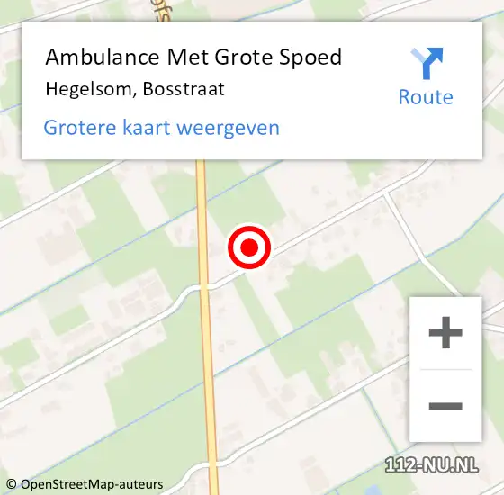 Locatie op kaart van de 112 melding: Ambulance Met Grote Spoed Naar Hegelsom, Bosstraat op 10 december 2014 12:24