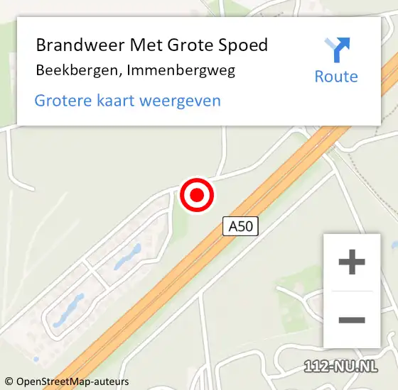 Locatie op kaart van de 112 melding: Brandweer Met Grote Spoed Naar Beekbergen, Immenbergweg op 10 december 2014 12:58
