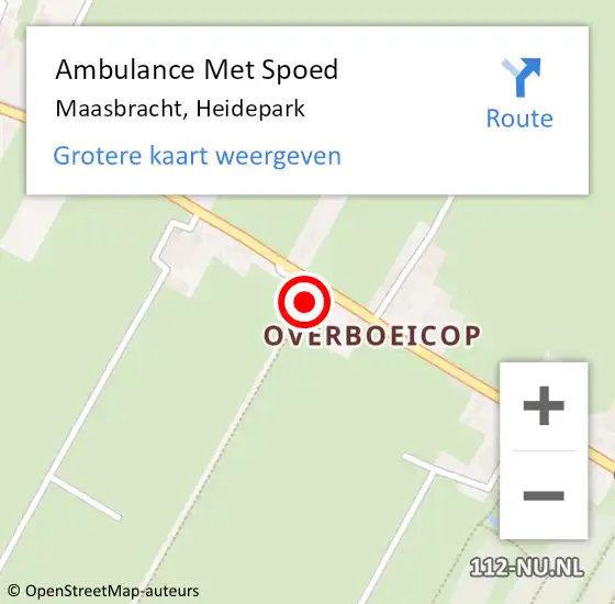 Locatie op kaart van de 112 melding: Ambulance Met Spoed Naar Maasbracht, Heidepark op 10 december 2014 13:19