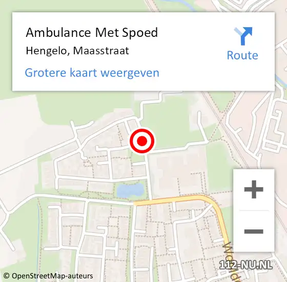 Locatie op kaart van de 112 melding: Ambulance Met Spoed Naar Hengelo, Maasstraat op 10 december 2014 14:35