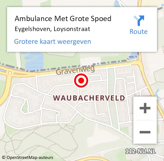 Locatie op kaart van de 112 melding: Ambulance Met Grote Spoed Naar Eygelshoven, Loysonstraat op 10 december 2014 15:15