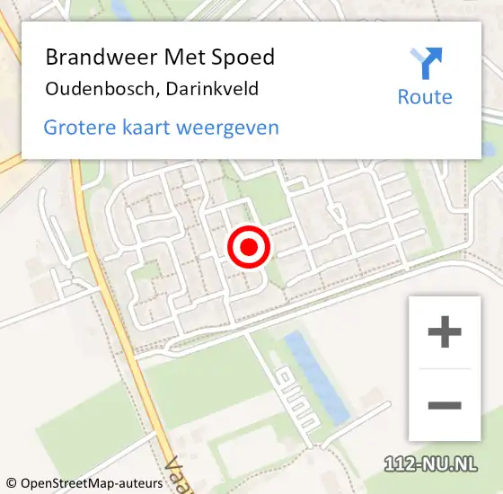 Locatie op kaart van de 112 melding: Brandweer Met Spoed Naar Oudenbosch, Darinkveld op 10 december 2014 15:37