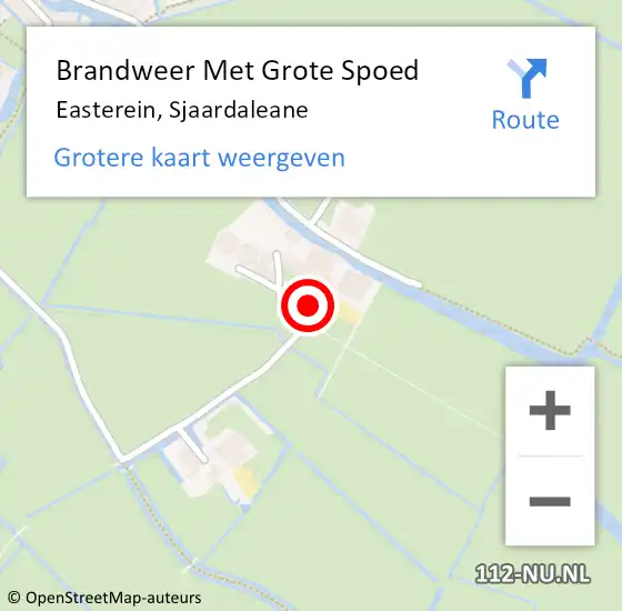 Locatie op kaart van de 112 melding: Brandweer Met Grote Spoed Naar Easterein, Sjaardaleane op 10 december 2014 15:50