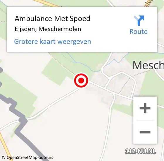 Locatie op kaart van de 112 melding: Ambulance Met Spoed Naar Eijsden, Meschermolen op 10 december 2014 17:24