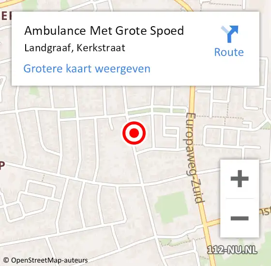 Locatie op kaart van de 112 melding: Ambulance Met Grote Spoed Naar Landgraaf, Kerkstraat op 10 december 2014 18:24