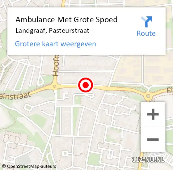 Locatie op kaart van de 112 melding: Ambulance Met Grote Spoed Naar Landgraaf, Pasteurstraat op 10 december 2014 22:27