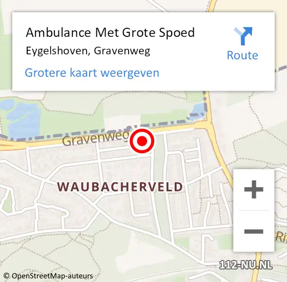 Locatie op kaart van de 112 melding: Ambulance Met Grote Spoed Naar Eygelshoven, Gravenweg op 11 december 2014 00:45