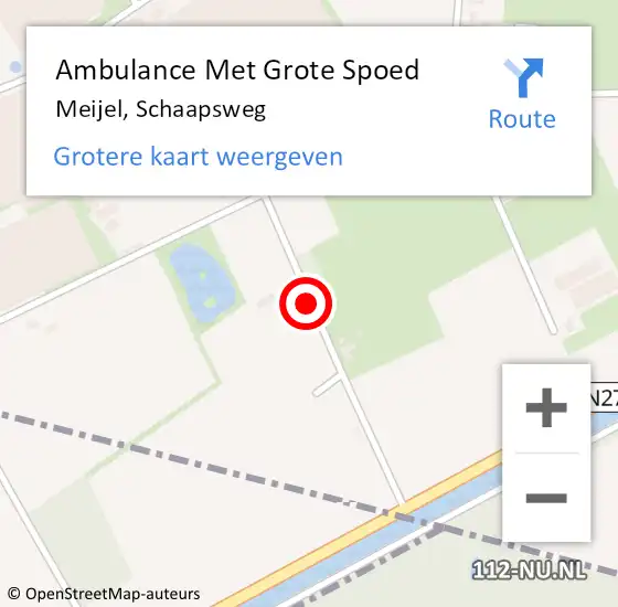 Locatie op kaart van de 112 melding: Ambulance Met Grote Spoed Naar Meijel, Schaapsweg op 11 december 2014 02:07