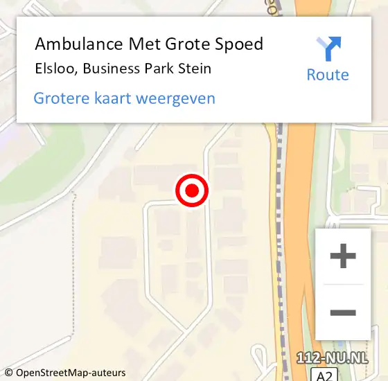 Locatie op kaart van de 112 melding: Ambulance Met Grote Spoed Naar Elsloo, Business Park Stein op 11 december 2014 04:48