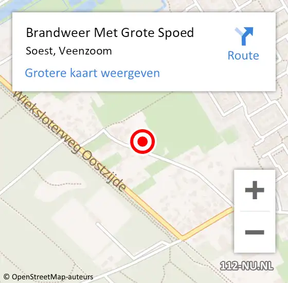 Locatie op kaart van de 112 melding: Brandweer Met Grote Spoed Naar Soest, Veenzoom op 11 december 2014 06:52