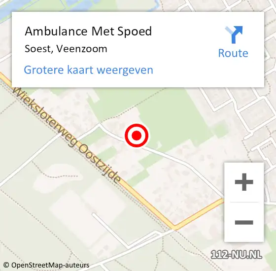 Locatie op kaart van de 112 melding: Ambulance Met Spoed Naar Soest, Veenzoom op 11 december 2014 06:55