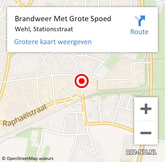 Locatie op kaart van de 112 melding: Brandweer Met Grote Spoed Naar Wehl, Stationsstraat op 11 december 2014 10:27