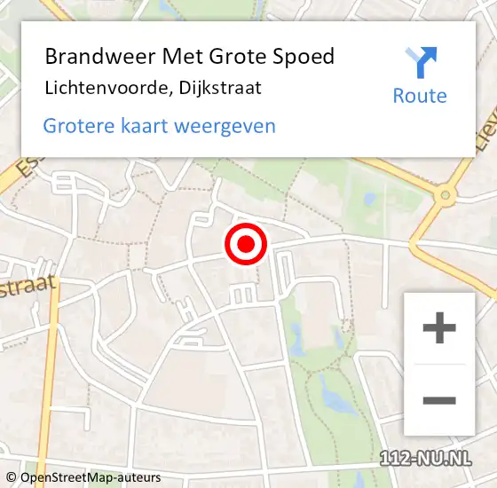 Locatie op kaart van de 112 melding: Brandweer Met Grote Spoed Naar Lichtenvoorde, Dijkstraat op 11 december 2014 10:44