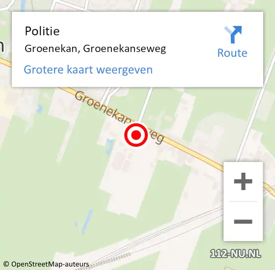 Locatie op kaart van de 112 melding: Politie Groenekan, Groenekanseweg op 11 december 2014 10:57