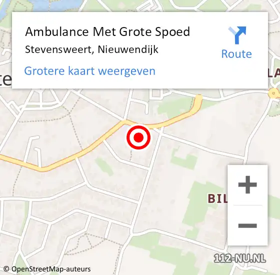 Locatie op kaart van de 112 melding: Ambulance Met Grote Spoed Naar Stevensweert, Nieuwendijk op 11 december 2014 12:31