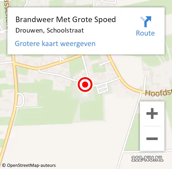 Locatie op kaart van de 112 melding: Brandweer Met Grote Spoed Naar Drouwen, Schoolstraat op 23 oktober 2013 23:12