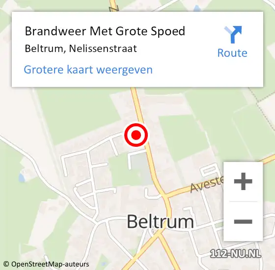 Locatie op kaart van de 112 melding: Brandweer Met Grote Spoed Naar Beltrum, Nelissenstraat op 11 december 2014 13:07