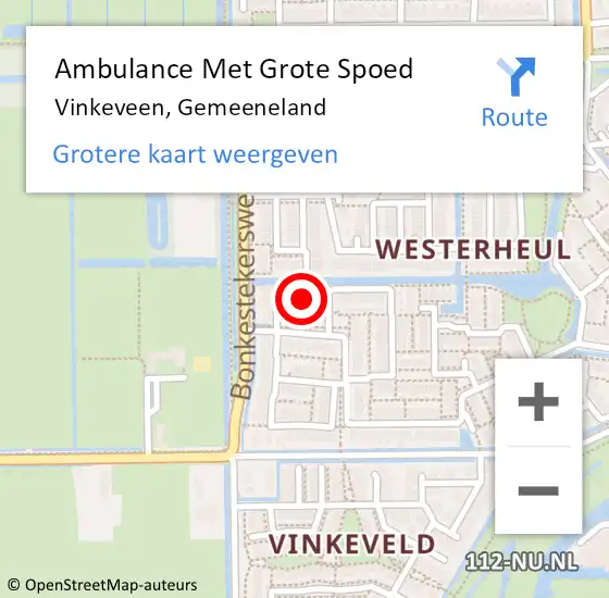 Locatie op kaart van de 112 melding: Ambulance Met Grote Spoed Naar Vinkeveen, Gemeeneland op 11 december 2014 14:07