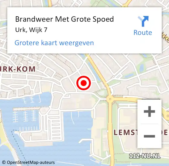 Locatie op kaart van de 112 melding: Brandweer Met Grote Spoed Naar Urk, Wijk 7 op 11 december 2014 14:45