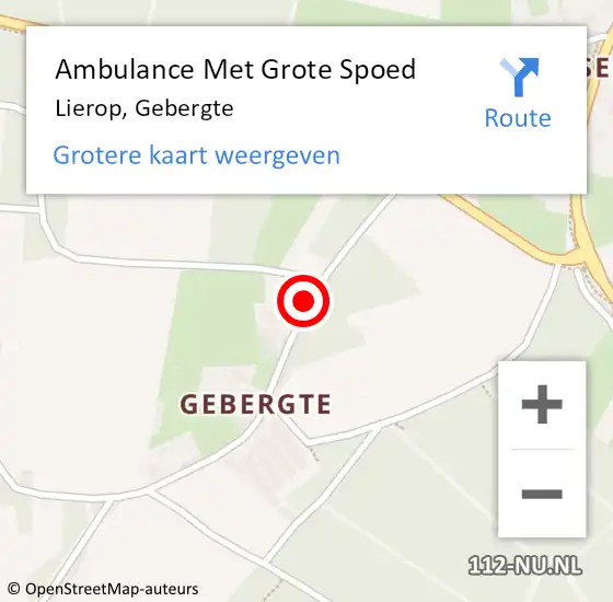 Locatie op kaart van de 112 melding: Ambulance Met Grote Spoed Naar Lierop, Gebergte op 11 december 2014 16:38