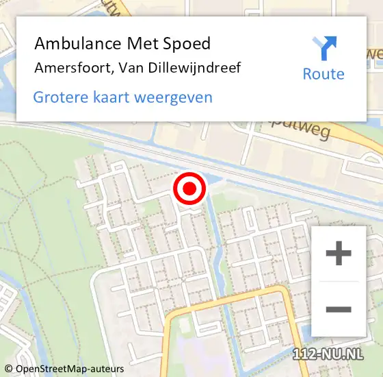 Locatie op kaart van de 112 melding: Ambulance Met Spoed Naar Amersfoort, Van Dillewijndreef op 11 december 2014 16:39