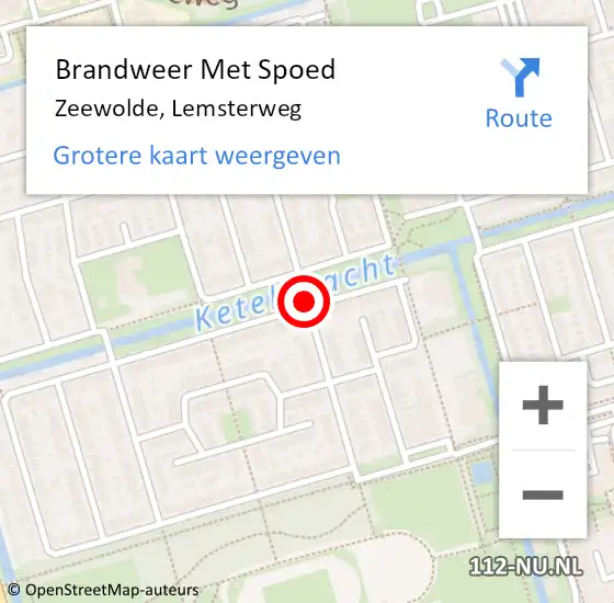 Locatie op kaart van de 112 melding: Brandweer Met Spoed Naar Zeewolde, Lemsterweg op 11 december 2014 17:17