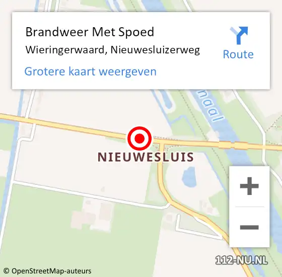 Locatie op kaart van de 112 melding: Brandweer Met Spoed Naar Wieringerwaard, Nieuwesluizerweg op 11 december 2014 17:48