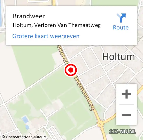 Locatie op kaart van de 112 melding: Brandweer Holtum, Verloren Van Themaatweg op 11 december 2014 18:31