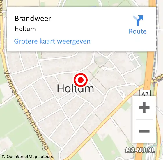Locatie op kaart van de 112 melding: Brandweer Holtum op 11 december 2014 18:34