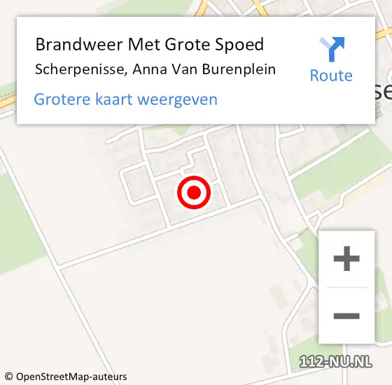 Locatie op kaart van de 112 melding: Brandweer Met Grote Spoed Naar Scherpenisse, Anna Van Burenplein op 11 december 2014 19:15