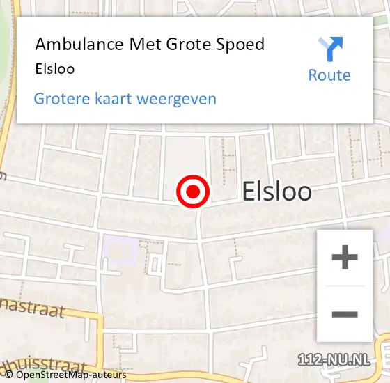 Locatie op kaart van de 112 melding: Ambulance Met Grote Spoed Naar Elsloo op 11 december 2014 19:27