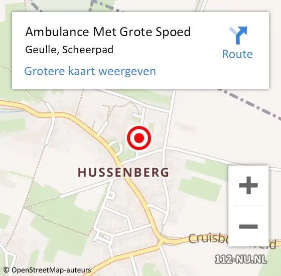 Locatie op kaart van de 112 melding: Ambulance Met Grote Spoed Naar Geulle, Scheerpad op 11 december 2014 21:10