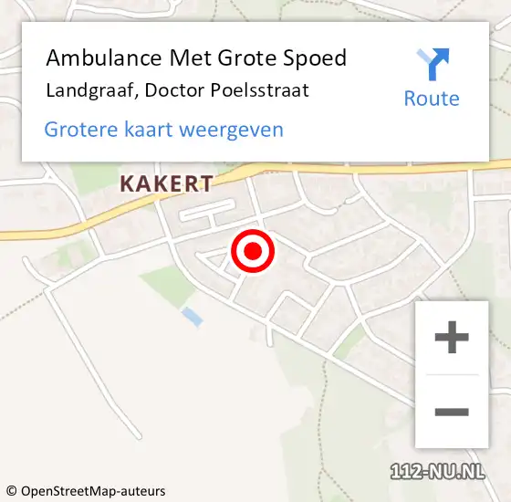 Locatie op kaart van de 112 melding: Ambulance Met Grote Spoed Naar Landgraaf, Doctor Poelsstraat op 11 december 2014 21:18