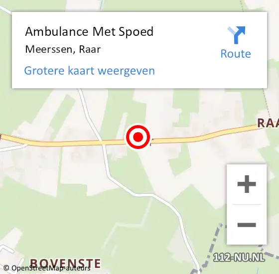 Locatie op kaart van de 112 melding: Ambulance Met Spoed Naar Meerssen, Raar op 11 december 2014 23:34