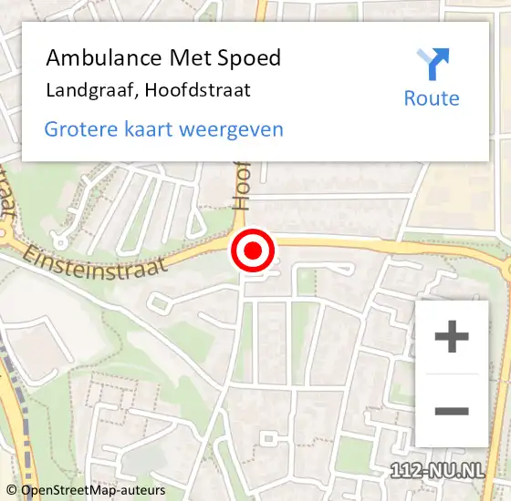 Locatie op kaart van de 112 melding: Ambulance Met Spoed Naar Landgraaf, Hoofdstraat op 11 december 2014 23:47