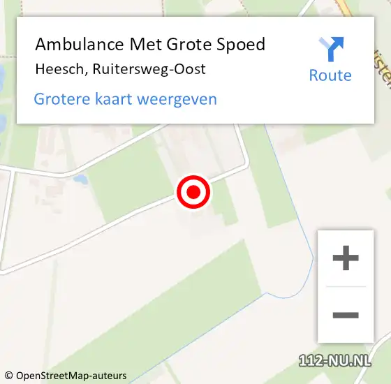 Locatie op kaart van de 112 melding: Ambulance Met Grote Spoed Naar Heesch, Ruitersweg-Oost op 12 december 2014 04:03