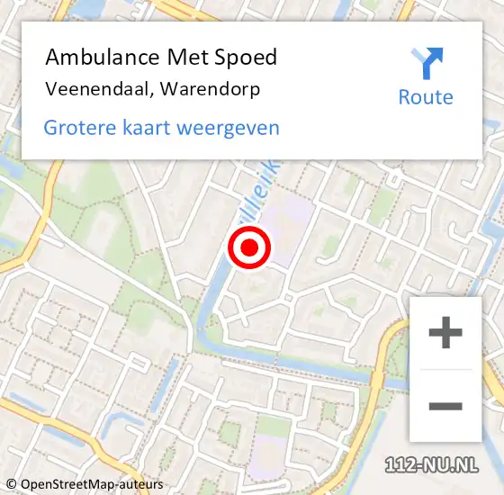 Locatie op kaart van de 112 melding: Ambulance Met Spoed Naar Veenendaal, Warendorp op 12 december 2014 06:55